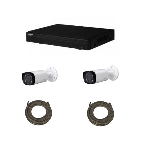 Pack video surveillance DAHUA IP 4 Megapixel camera with 2 cameras