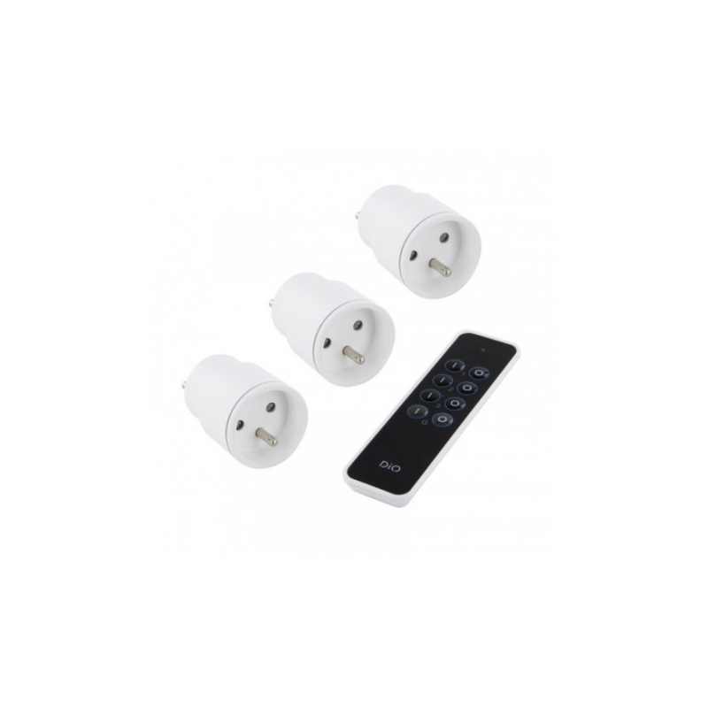 Set of 3 on/off sockets and 3-channel remote control - DiO 1.0