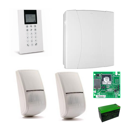Risco LightSYS 2 - IP wired central alarm unit pack + keyboard + 2 detectors + battery