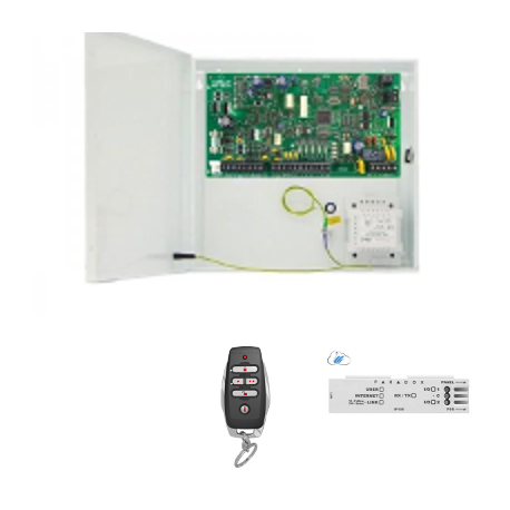 Alarm Paradox MG5000 - Zentrale 32 Zonen Funkfernbedienung RM25 IP-Karte