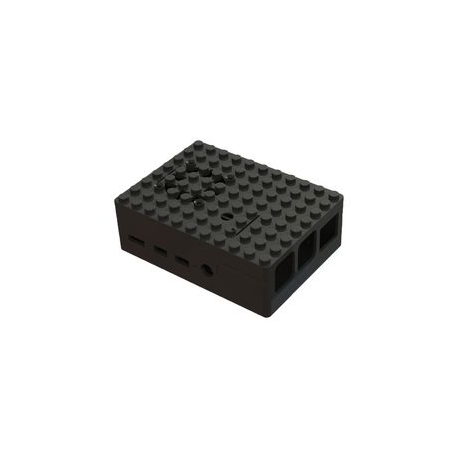 Schwarzes Raspberry Pi 4 Lego-Gehäuse