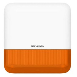 Hikvision DS-PS1-E-WE Orange - Orange Blitz-Funk-Alarmsirene für den Außenbereich