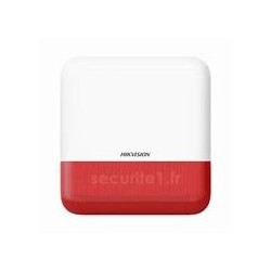 Hikvision DS-PS1-E-WE Red - Sirena alarma exterior radio flash rojo