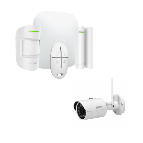 Alarme Ajax Starter Kit HUB Plus - Alarme sans fil avec caméra IP 4 Mégapixels