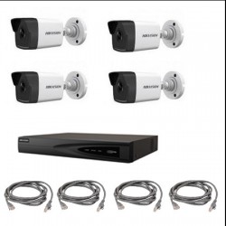 Kit de videovigilancia Hikvision - POE IP Recorder 4 Ways 4 Cámaras 2 Megapixels