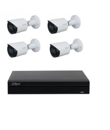 Dahua Videoüberwachungs-Kit - NVR4104HS-P-4KS3 Recorder + 4-Kanal-SSD POE 4-Kameras IPC-HFW2441S-S