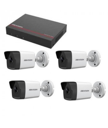 Kit Videosorveglianza Hikvision - DS-7104NI-Q1/4P Registratore 1TB SSD 4 Telecamere 2 Megapixel