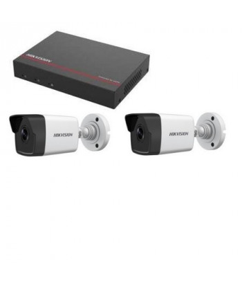 Kit de videovigilancia Hikvision - DS-7104NI-Q1/4P Grabadora SSD de 1 TB 2 Cámaras de 2 megapíxeles