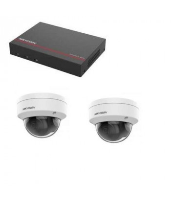 Kit vidéo surveillance Hikvision - Enregistreur DS-7104NI-Q1/4P disque dur SSD 1 To 2 Dômes 2 mégapixels