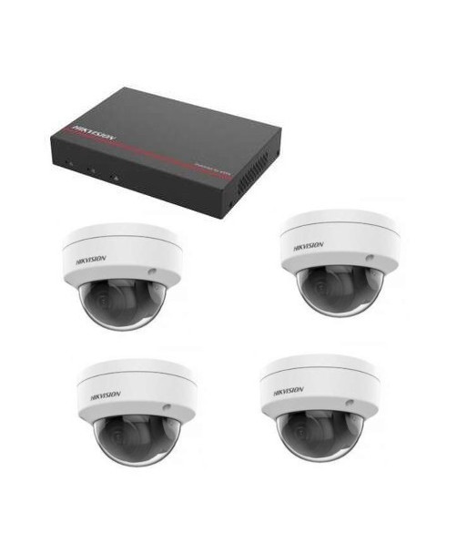Hikvision Video Surveillance Kit - DS-7104NI-Q1/4P Recorder 1TB SSD 4 Domes 2 Megapixels
